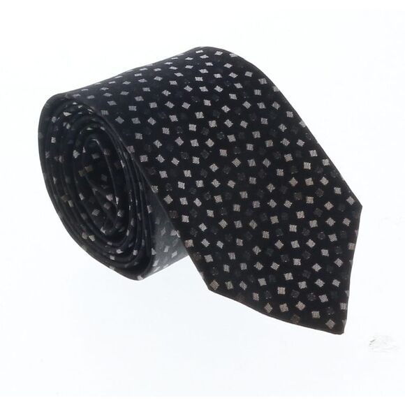Emporio Armani Black Geometric 100% Silk Mens Tie